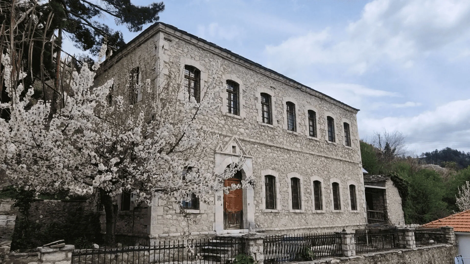 The old primary school of Amarantos envisioned as a community guesthouse