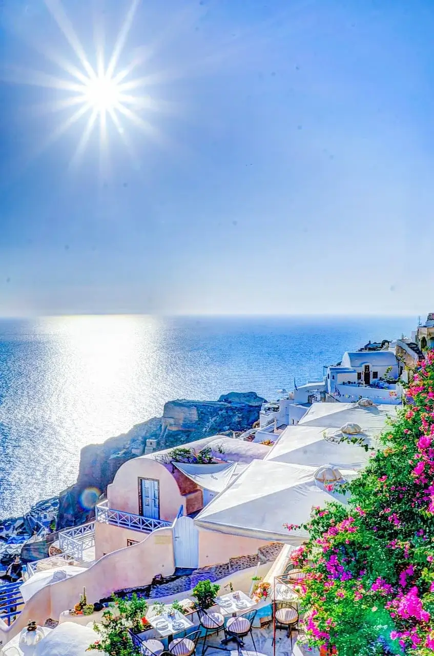 Coastal hiking above the Aegean Sea in Santorini